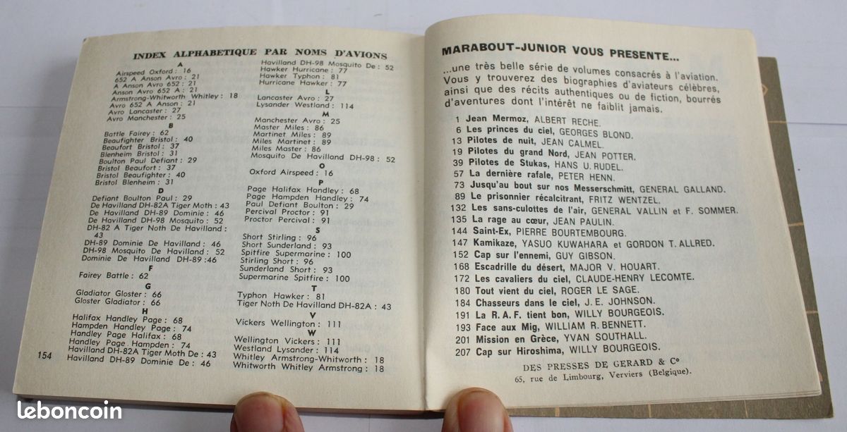 Les avions Britanniques 1940-1945 - Bibliothèque Marabout Flash N°86 - Année 1961 (image 3)
