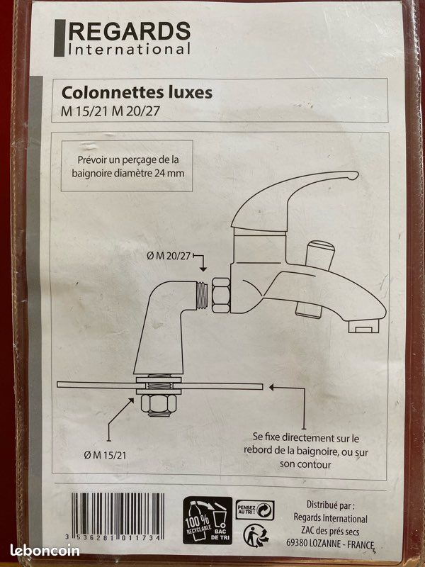 Robinetterie pour baignoire neuf (image 4)