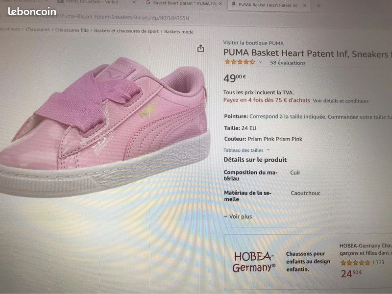 Heart Patent Puma Basket Heart Enfant Puma Baskets Basket Heart