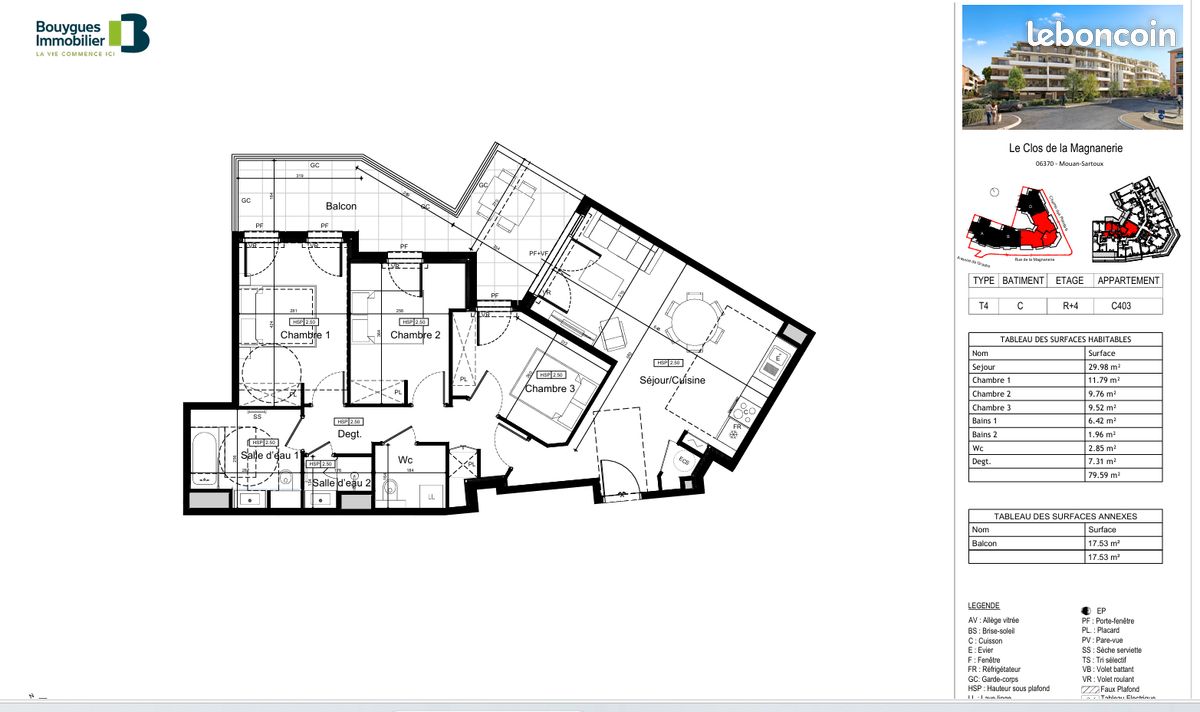 Appartement 4 pièces 80 m² · à Mouans-Sartoux · 80 m² · 516 000 €