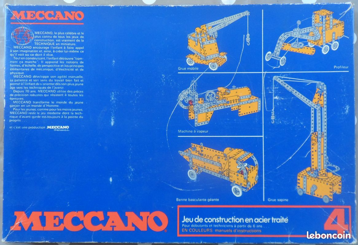 Boîte MECCANO 203E – 1980 – Complète – Vintage – Fabriquée En France