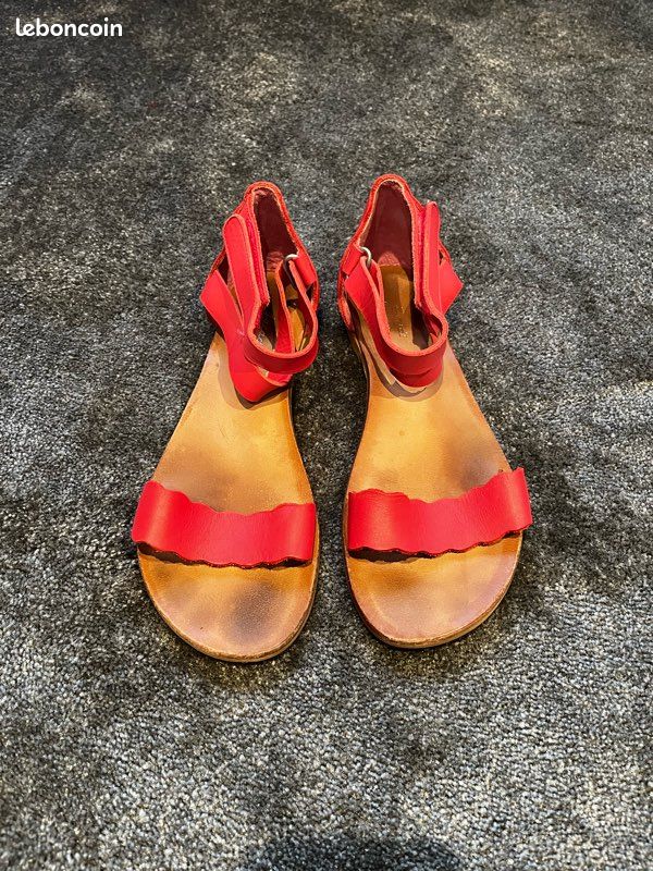 Sandales cuir corail Jacadi 36 (image 1)