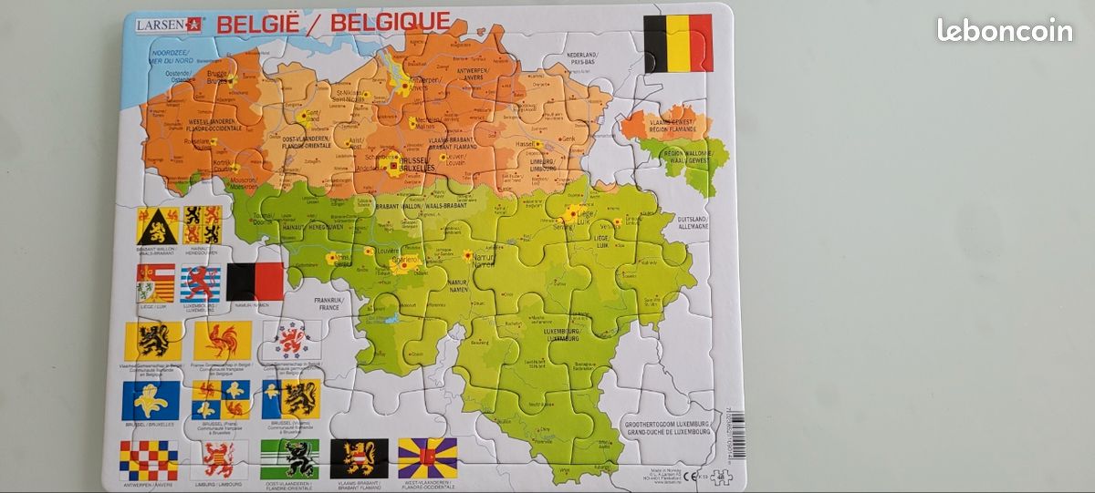Puzzle de la carte de la Belgique (image 1)