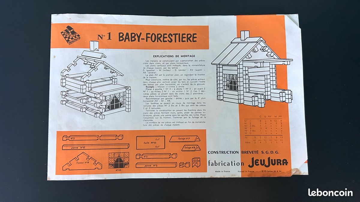 JEU DE CONSTRUCTION Jeujura La Maison forestière, ref 8037 EUR 15,00 - FR