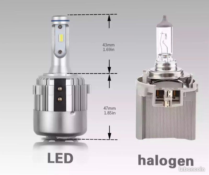 Led Ventilé H7 ou H15 Spécial Volkswagen Golf 6 7 GTD GTI Tiguan Touran audi Mercedes (image 3)