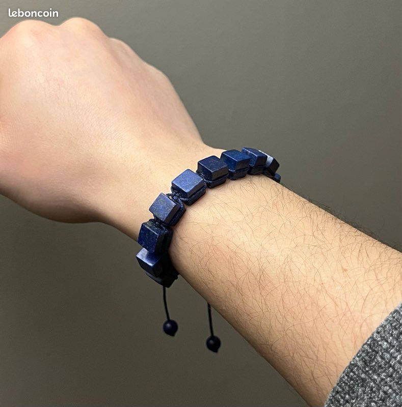 Bracelet pierres naturelles Shamballa tibétain homme femme NEUF lapis lazuli turquoise labradorite hématite œil de tigre jade Howlite (image 6)