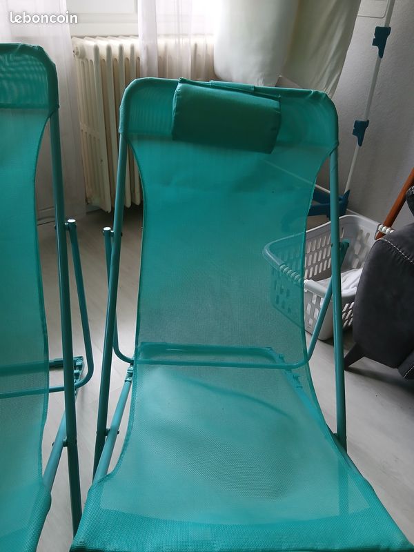 Chaise pliante émeraude de la plage (image 3)
