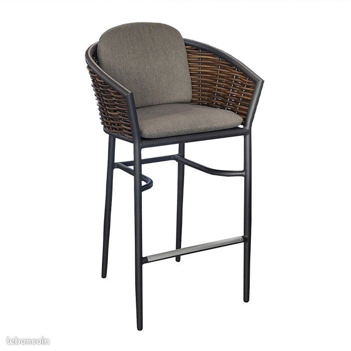 Chaise haute de jardin aluminium et résine - Muse (image 1)