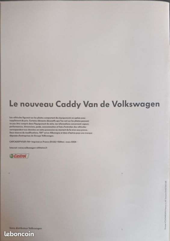 Lot 5 catalogues brochures Volkswagen caddy 2004/2009 #239 (image 3)