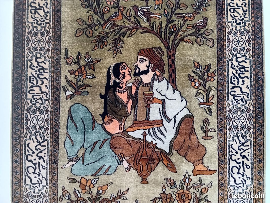 Tapis Tabriz soie fait main (image 3)
