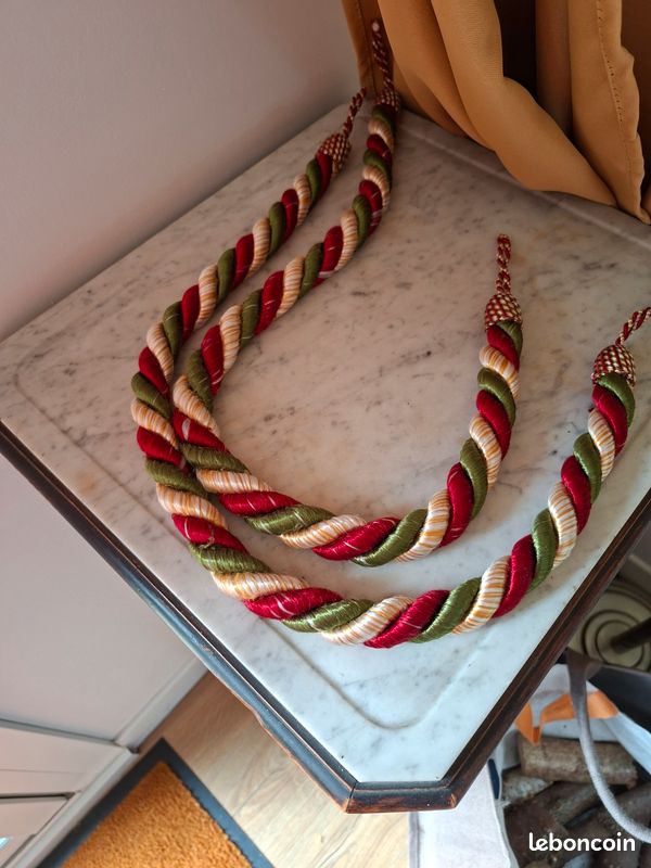 Passementerie - embrases - embrase - paire de cordons renaissance - diametre 20mm - 62.5 de cordon et 80cm de longueur totale - ambrasse (image 5)