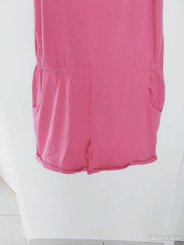 Jolie combinaison short ou combishort en coton rose 42 (image 8)