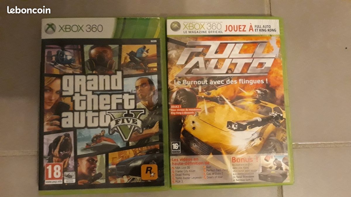 2 Jeux Xbox 360 Grand Theft Auto GTA et Demo Full Auto (image 1)