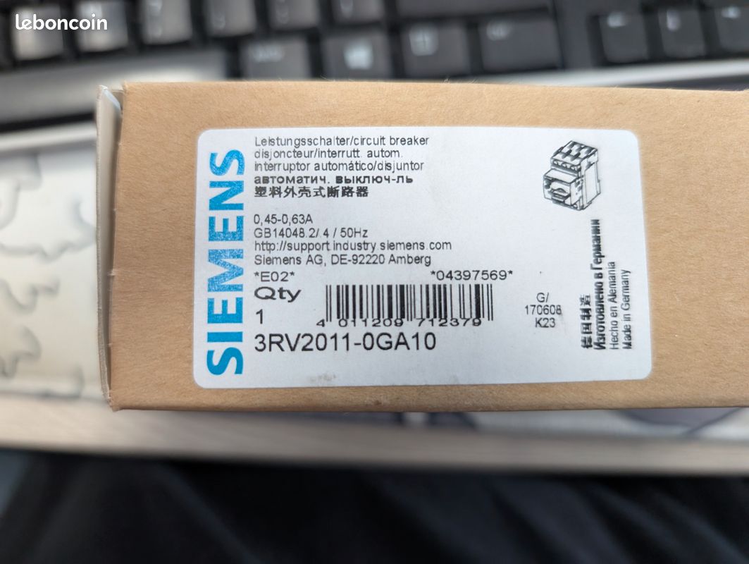 Disjoncteur moteur Siemens SIRIUS 3RV2011-0GA10 (image 2)