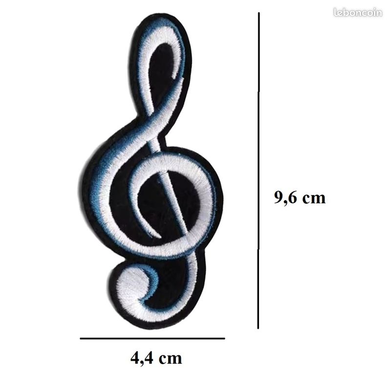 Patch Ecusson Brod&eacute; Drapeau Backpack Note Musique Thermocollant