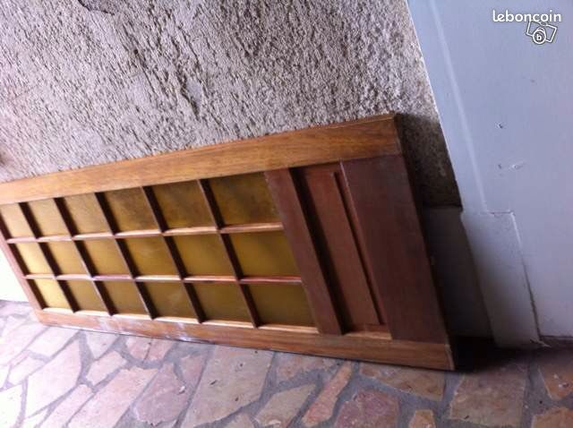 Porte en chêne massif petits carreaux (image 1)
