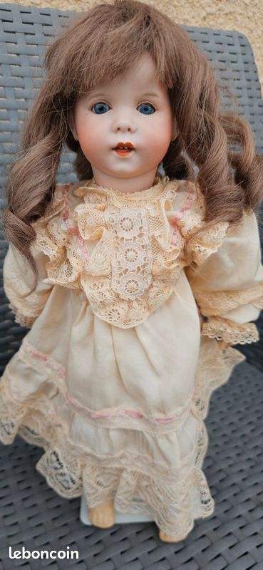 POUPÉE ANCIENNE SFBJ 301 Paris bouche ouverte T.8 accidentée, à restaurer (49cm) EUR 42,50
