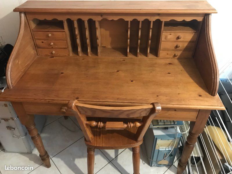 Secrétaire/Bureau + chaise marque Intériors en bois (image 4)