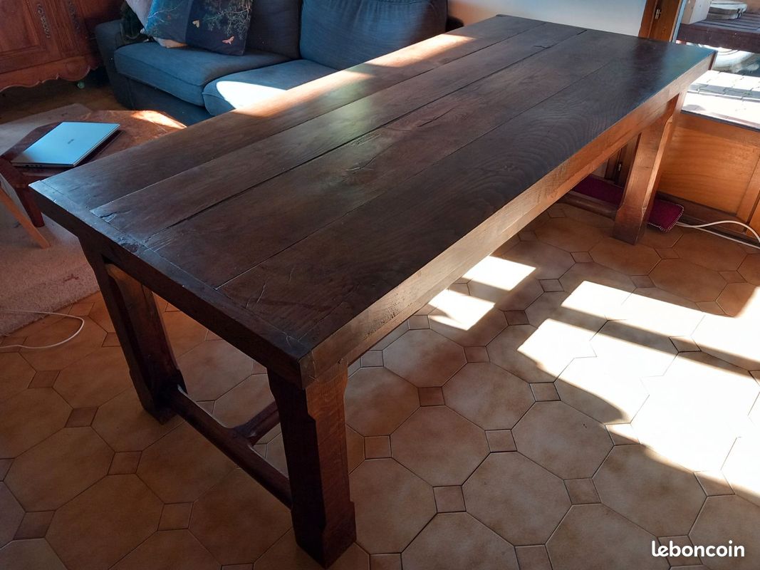 Table de ferme Chêne massif 200x90 (image 1)