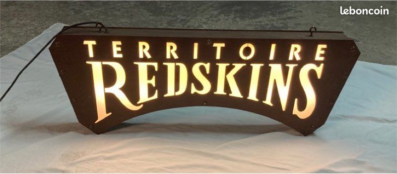 Rare Enseigne Lumineuse Boutique REDSKINS "Territoire Redskins" - Vintage (image 1)