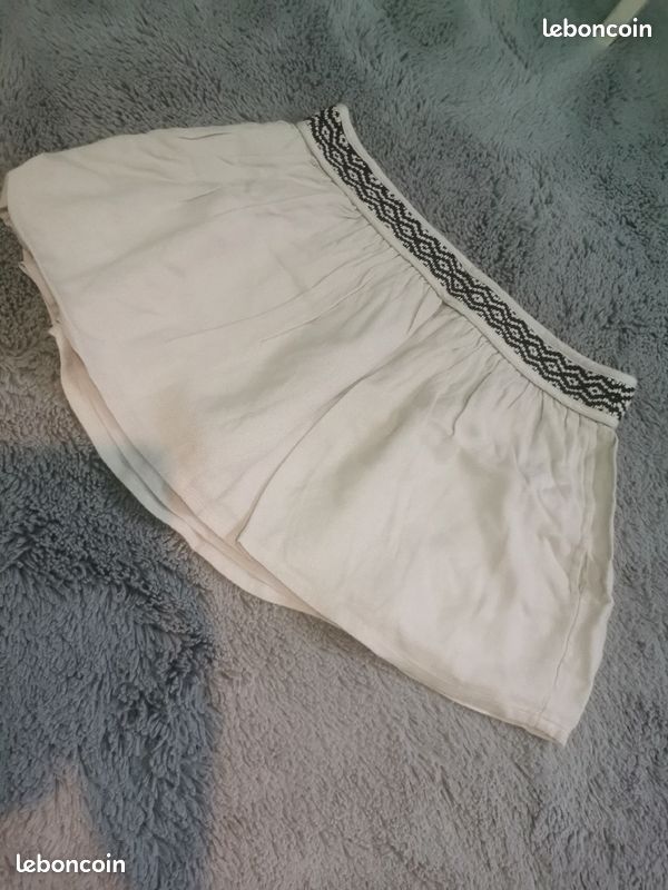 Jupe beige taille 34 (avec effet ceinture) (239) (image 1)