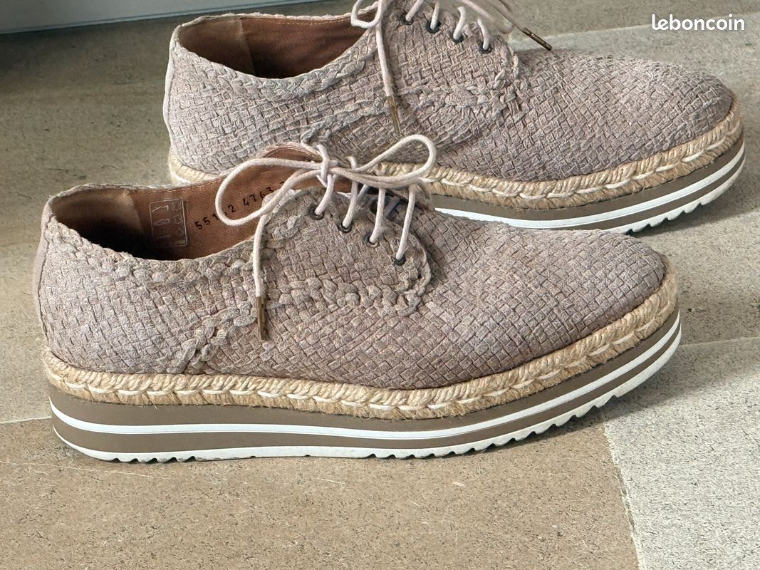 PONS QUINTANA Cuir suédé camel irisé P37 Chaussures