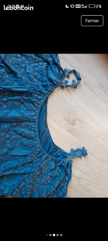 Haut blouse tee shirt 42 XL épaule dénudé fleurs (image 7)