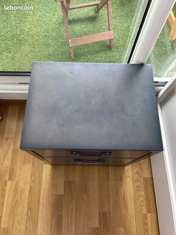 Bureau noir en métal complet avec chaise et caisson maison du monde (image 7)