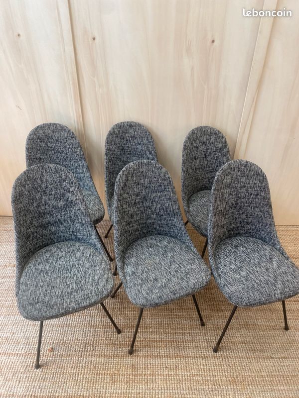 Chaises en tissus vintage années 1960 - Italie - design (image 4)