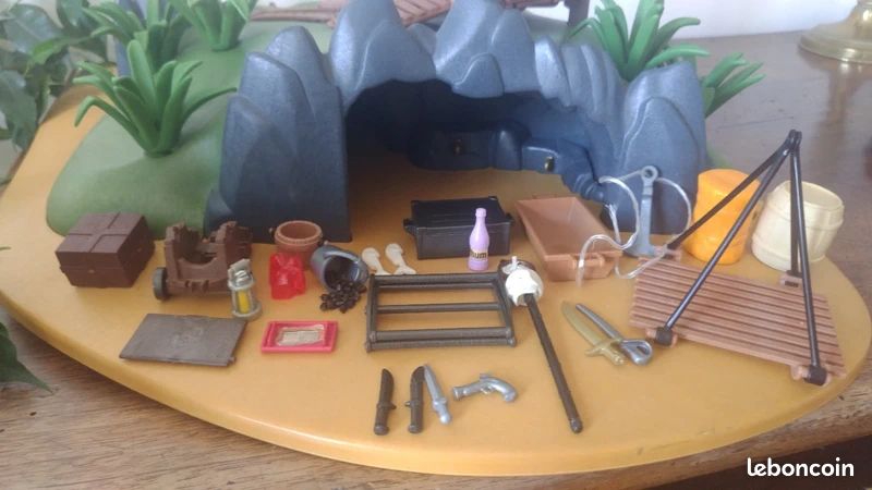 Playmobil vintage 1991 rare île des pirates XXL 3799 + radeau et accessoires divers (image 11)