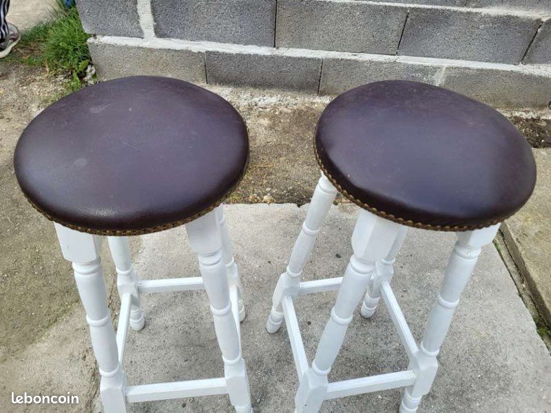 Paire de tabourets de bar hauts – Style bistrot / Vintage (image 2)