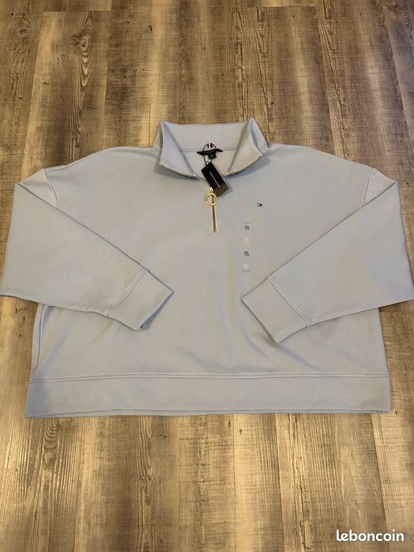 Pull Zip Tommy Hilfiger bleu Neuf (image 2)