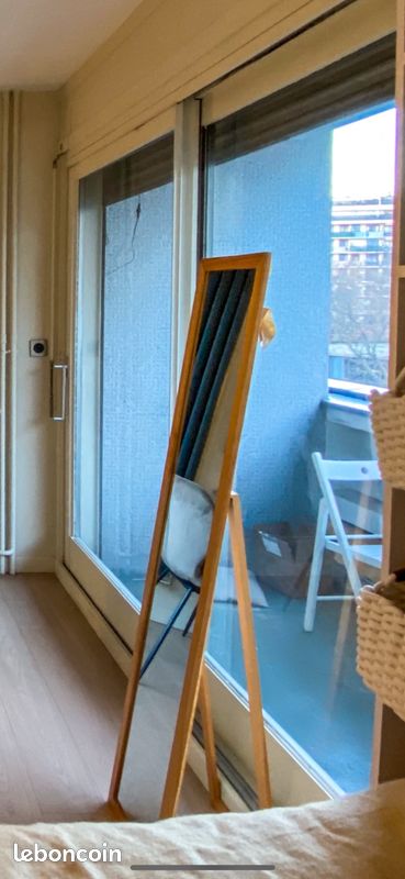 Miroir sur pied en bois nature 35x155 (image 1)