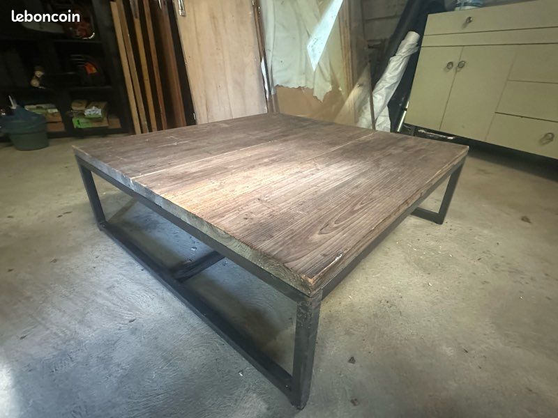 Table basse métal et bois (image 1)