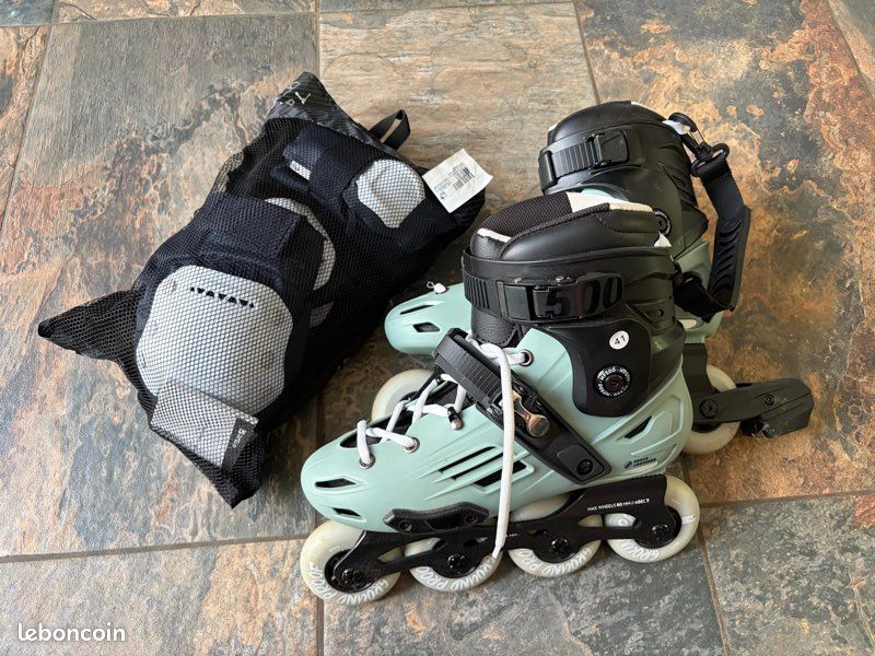 Rollers inline Oxelo FIT500 + protections — quasi neufs (image 3)