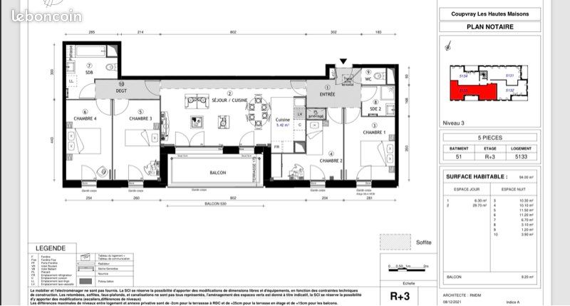 Appartement 5 pièces 94 m² · à Coupvray · 94 m² · 369 000 €