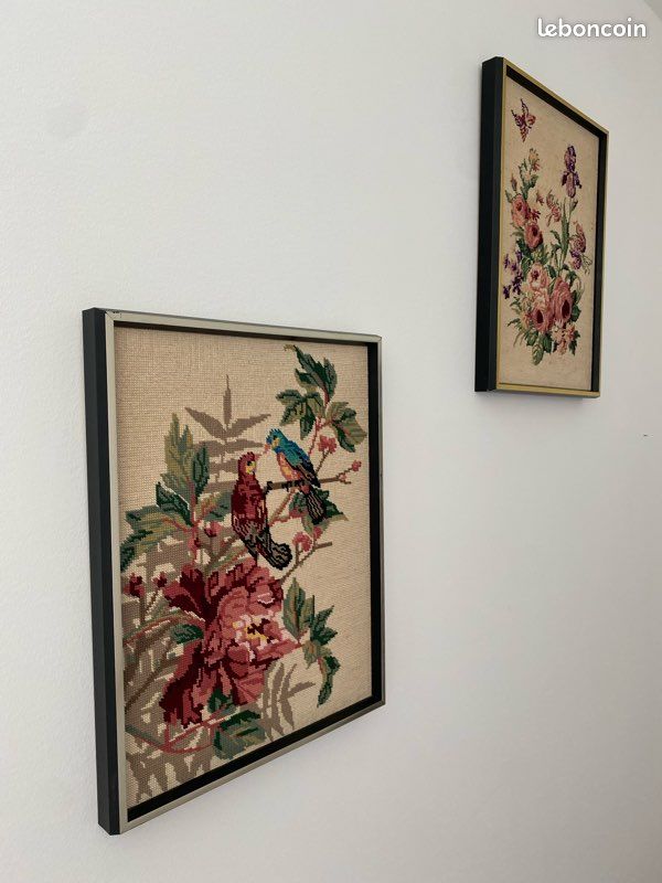 Ensemble ou lot de grands tableaux en canevas vintage (image 3)
