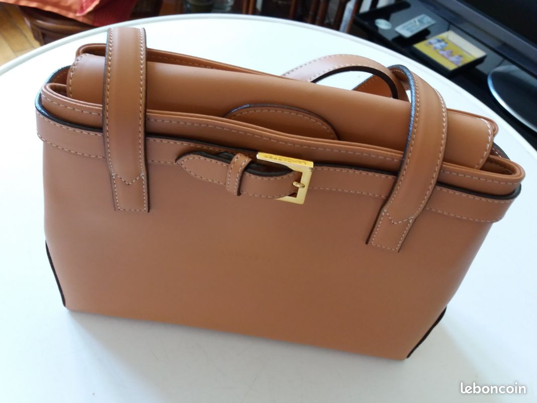 Sac à main de marque "Lancaster " en cuir beige (image 3)