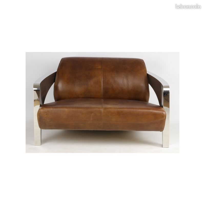 Canapé Cuir et inox nf (image 3)