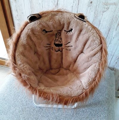 Fauteuil Pliant Enfant Lion Atmosphera - Design Mignon - Structure Fer - Tissu Polyester - 50x50x50 Cm