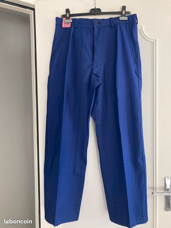 Pantalon Bleu de Travail Homme en Coton Taille 42 Etat Neuf (image 1)
