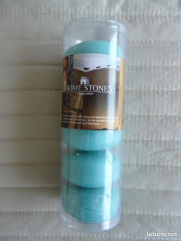 Boite de 5 bougies vertes Home Stones neuves (FAB) (image 1)
