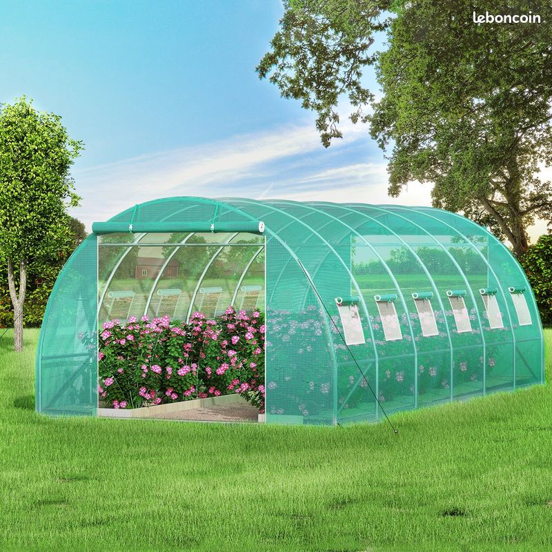 Serre jardin 18m² 6x3x2m VERTE Serre tunnel serre maraicher 18m² serre potager (image 4)