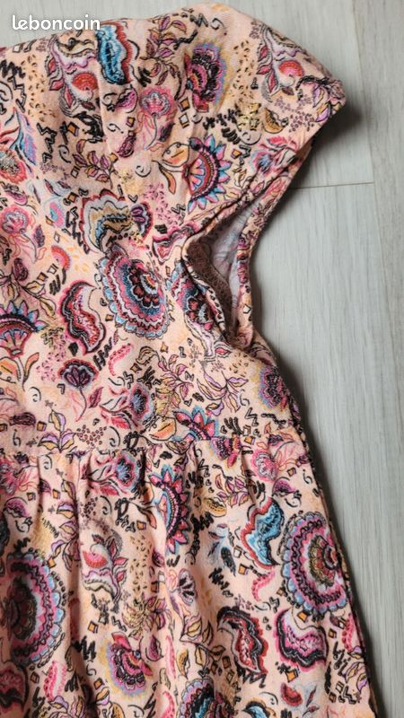 Robe IKKS Fille 12 Ans – Fluide à Volants – Marine/Rouge/Blanc – Comme Neuve