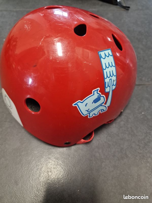 Casuqe patin enfant rouge Oxylane (image 2)