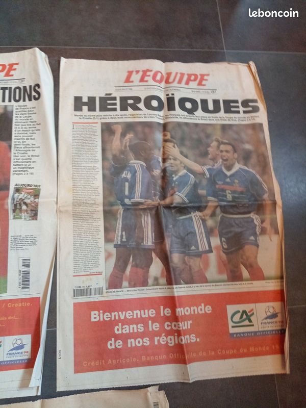 Collection Complète Journal L'Équipe Coupe Du Monde 98 - 64 Numéros - France Championne