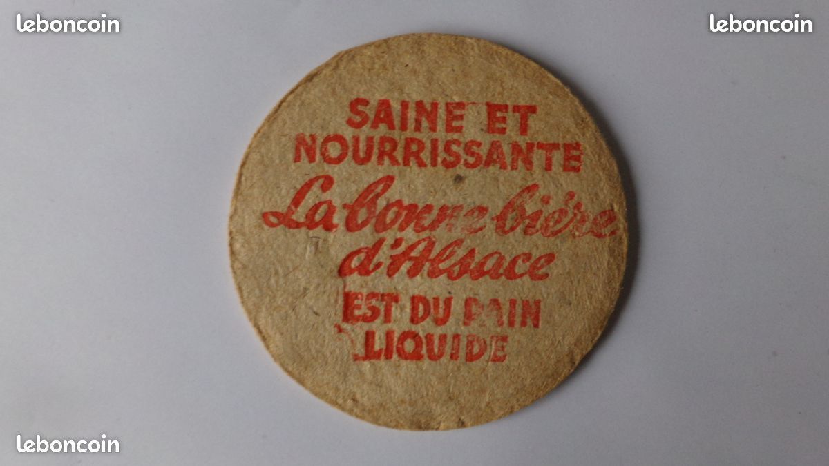 Sous bock avant guerre rouge bière brasserie LUTTERBACH 1648 Alsace (image 2)
