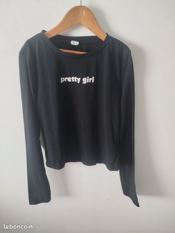 SHEIN Adolescent Fille À Col Asymétrique T-shirt & À Rabat Pantalon - Taille 10Y