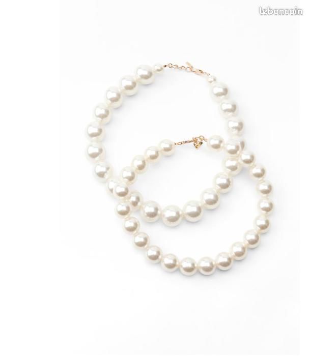 Collier En Perles Tanzanie Sur 2 Rangs - Fermoir Nacre Et Tanzanite - Neuf Avec étiquettes