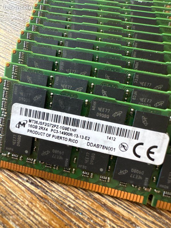 Barrettes RAM 16GB ECC DDR3 PC3-14900R pour serveur – Prix dégressif (image 2)